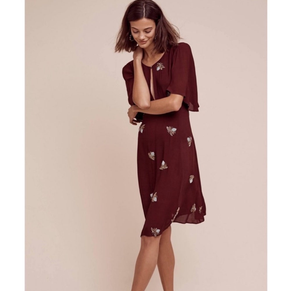 Anthropologie Beaded Firefly Dress